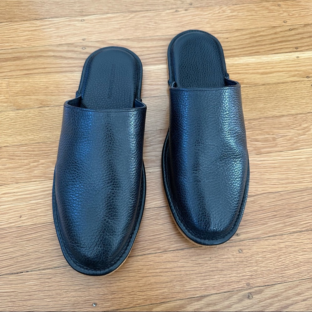Leather Larsen Slippers Beckett Simonon - Men’s Sz 12 Black Pebbled Loafers